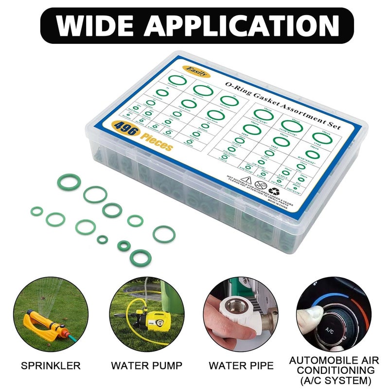 Easily 4 Set Car A/C Valve Core R134a Kit, 9 Sizes Gasket & 36 Sizes O-Ring Kit, AC Compressor Seal, Fuel Line Tool Set - Image 3